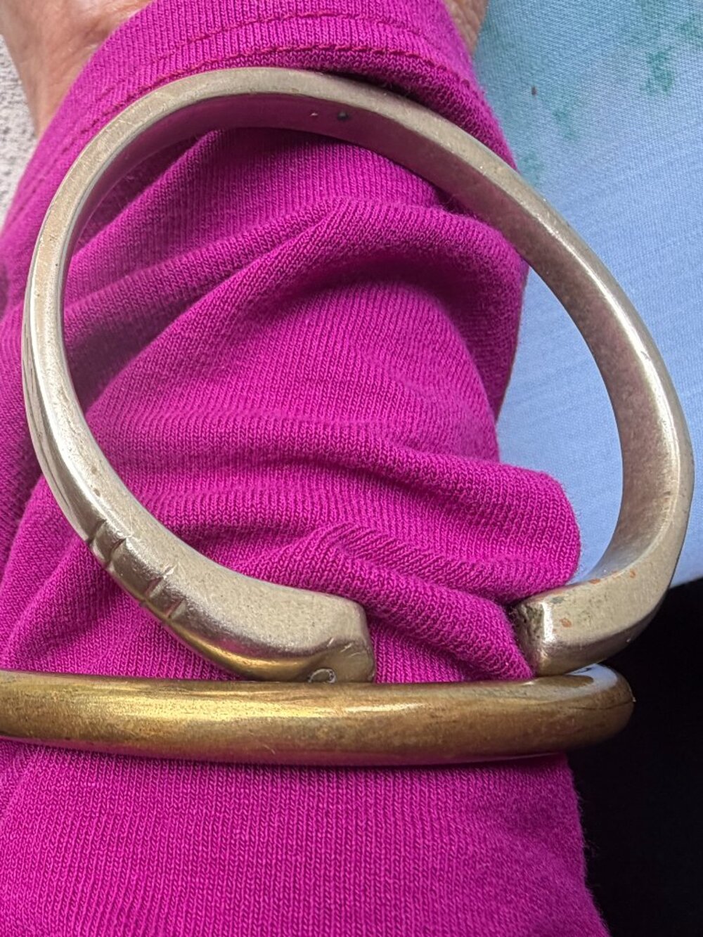Lot 2 Vintage 1970s 2 Minimalist Brass Bangles Bracelet Carved Snake Solid Ring